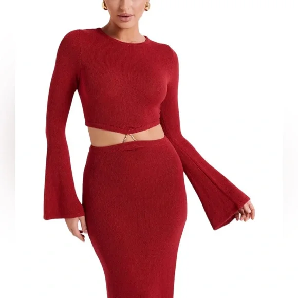 Meshki Red Cut-Out Maxi Dress - Picture 6 of 6